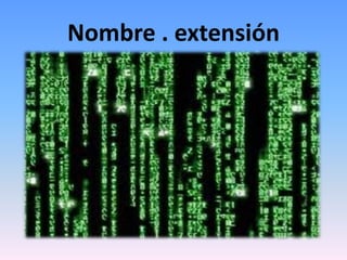 Nombre . extensión
 