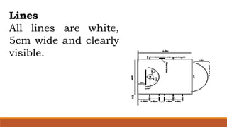 Lines
All lines are white,
5cm wide and clearly
visible.
 