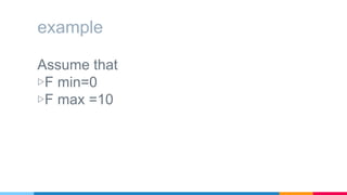 example
Assume that
▷F min=0
▷F max =10
 