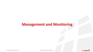 © 2018 GridGain Systems, Inc. GridGain Company Confidential
Management and Monitoring
 