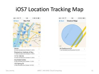 iOS7 Location Tracking Map

Gan, Jeremy

eMOT | MG 8783: Cloud Computing

12

 