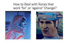 How to Deal with forces that
work ‘for’ or ‘against’ Change?
 