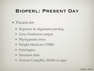 BioPerl: Developming Open Source Software