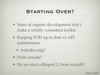 BioPerl: Developming Open Source Software