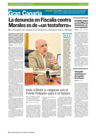 BOLETÍN INFORMATIVO NÚMERO XII MARZO 2018
BOLETÍN INFORMATIVO DE NUEVA CANARIAS
 