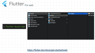 https://flutter.dev/docs/get-started/web
For web
 
