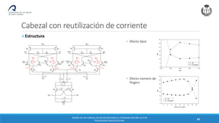 Cabezal con reutilización de corriente
DISEÑO DE UN CABEZAL DE RECEPCIÓN PARA EL ESTÁNDAR IEEE 802.15.4 EN
TECNOLOGÍA CMOS DE 65 NM.
63
• Efecto Vpol
• Efecto número de
fingers
➢Estructura
 
