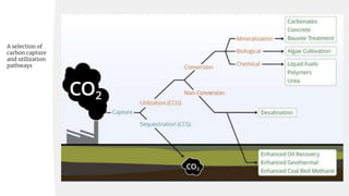 A selection of
carbon capture
and utilization
pathways
 