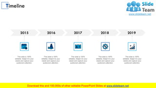 Timeline
25
20192015 2016 2017 2018
This slide is 100%
editable. Adapt it to your
needs and capture your
audience's attention.
This slide is 100%
editable. Adapt it to your
needs and capture your
audience's attention.
This slide is 100%
editable. Adapt it to your
needs and capture your
audience's attention.
This slide is 100%
editable. Adapt it to your
needs and capture your
audience's attention.
This slide is 100%
editable. Adapt it to your
needs and capture your
audience's attention.
 