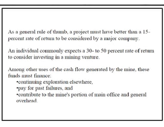 Cash flow in open pit