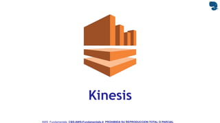 AWS Fundamentals CBS-AWS-Fundamentals-4 PROHIBIDA SU REPRODUCCION TOTAL O PARCIAL
Kinesis
 
