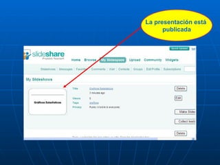 La presentación está
      publicada
 
