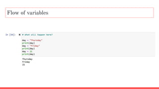 Flow of variables
 