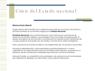 Crisis del Estado nacional 