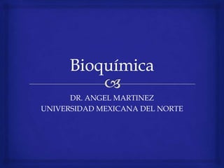 Bioquímica DR. ANGEL MARTINEZUNIVERSIDAD MEXICANA DEL NORTE