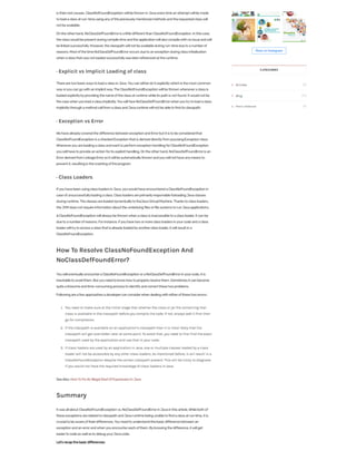 ClassNotFoundException Vs. NoClassDefFoundError In Java