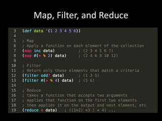 Map, Filter, and Reduce
 