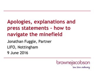Introduction
• Setting the scene
• Case Studies- discussion about what
makes a letter of apology good?
• What is YOUR practice?
 