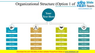 Organizational Structure (Option 1 of 2)
Your
Text Here
Text Here
Text Here
Text Here
Text Here
Client Solutions
Investment
Strategy
Text Here
Text Here
Text Here
Text Here
Innovation &
Partnerships
Text Here
Text Here
Text Here
Text Here
Risk Management
Text Here
Text Here
Text Here
Text Here
11
 