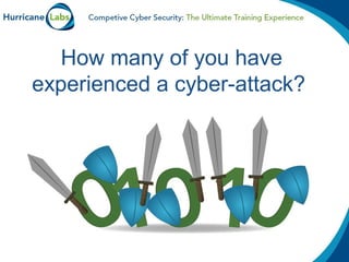 How many of you have
experienced a cyber-attack?
 