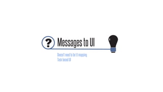 MessagestoUI
Doesn’tneedtobe1:1mapping
TaskbasedUI
 