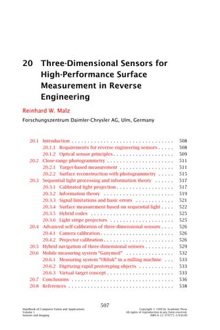 Computer vision   handbook of computer vision and applications volume 1 - sensors and imaging