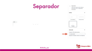 Congreso web
Separador
@chicho_zar
 