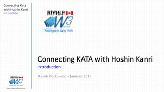 1Marek.Piatkowski@Rogers.com
Connecting Kata
with Hoshin Kanri
Introduction
Thinkingwin, Win, WIN
Connecting KATA with Hoshin Kanri
Introduction
Marek Piatkowski – January 2017
Thinkingwin, Win, WIN
 