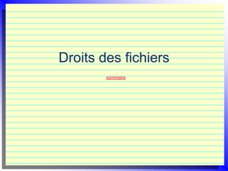 Droits des fichiers
sommaire
 