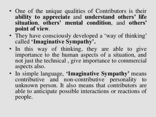 Contributer personality development