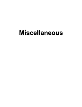 Miscellaneous
 