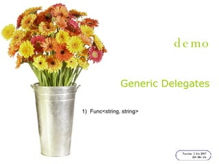 demo Generic Delegates Func<string, string> 