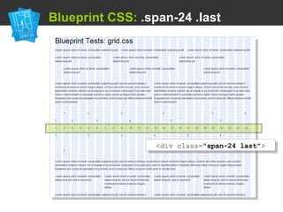   Blueprint CSS:  .span-24 .last <div class=&quot; span-24 last &quot;> 