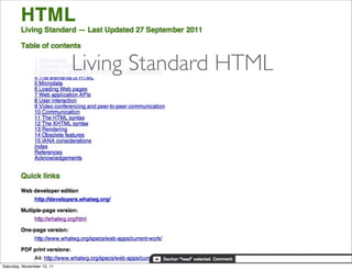 Living Standard HTML




Saturday, November 12, 11
 