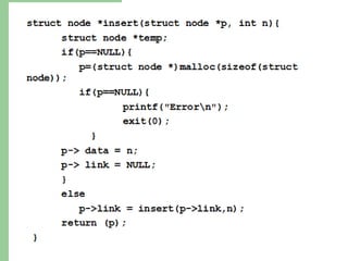 INSERTING A NODE BY USING
RECURSIVE PROGRAMS
 