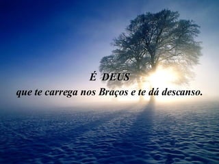 É  DEUS que te carrega nos Braços e te dá descanso. 
