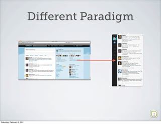 Diﬀerent Paradigm




Saturday, February 5, 2011
 