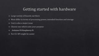 Embedded programming on r pi and arduino