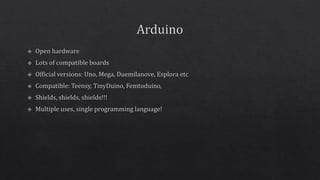 Embedded programming on r pi and arduino
