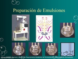 D.Lui -UNMSM- Farmacia y Bioquímica Departamento Académico de Farmacotecnia y Administración Farmacéutica
Preparación de Emulsiones
http://www.mixers.com
 