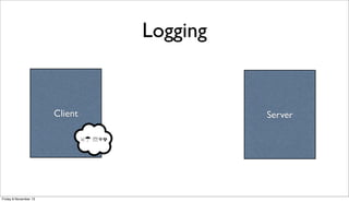 Logging

Client

Server
☠☂ ☏☣☢

Friday 8 November 13

 