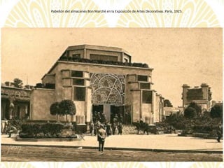 Pabellón del almacenes Bon Marché en la Exposición de Artes Decorativas. París, 1925.
 