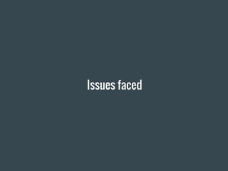 Issues faced
 