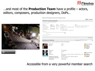 … and most of the  Production Team  have a profile – actors, editors, composers, production designers, DoPs…  wonderferret Accessible from a very powerful member search 