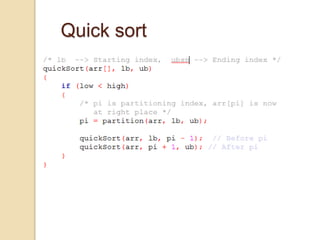 Quick sort
 