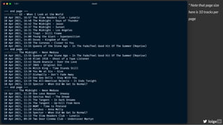 loige
* Note that page size
here is 10 tracks per
page
29
 
