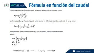 Fórmula en función del caudal
 