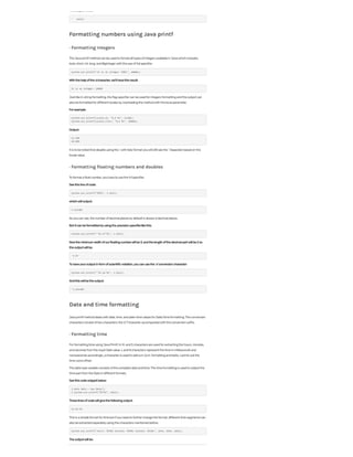 Formatting With printf() In Java