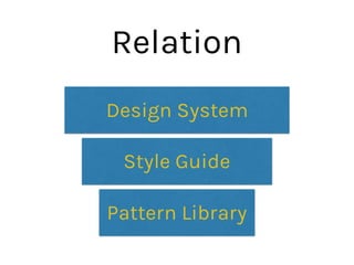 Relation
Design System
Pattern Library
Style Guide
 