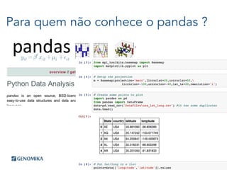 Para quem não conhece o pandas ? 
 